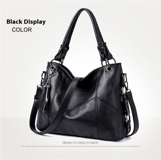 Bolso Bandolera de Cuero PU con Detalles de Costura y Borlas para Mujer - Image 35