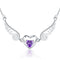 Collar Alas de Ángel con Corazón de Cristal Púrpura en Plata 925