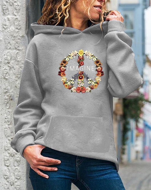 Sudadera con Capucha y Cordón Ajustable de Manga Larga para Mujer - Image 14