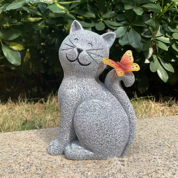 Lámpara Solar Decorativa Gatito Adorable para Exteriores