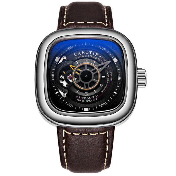 Reloj Mecánico Automático Cuadrado Hueco para Hombre - Estilo Hot Blast Dunk
