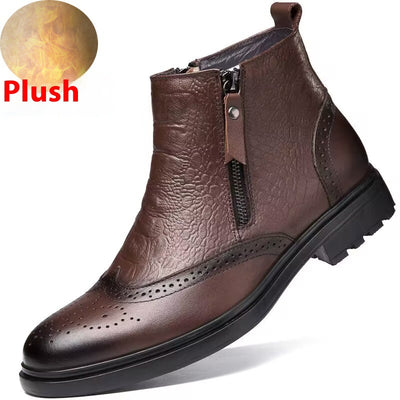 Botas Altas de Cuero con Aumento de Altura - Estilo Brogue Trendy Talla 46 - Image 7