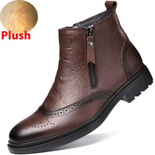 Botas Altas de Cuero con Aumento de Altura - Estilo Brogue Trendy Talla 46 - Image 7