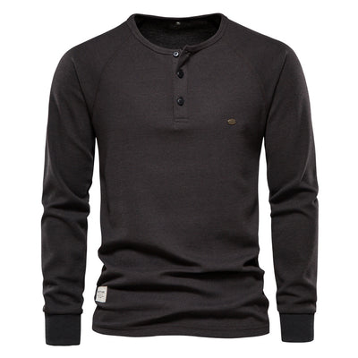 Henley Casual de Manga Larga para Hombre - Base Layer Versátil - Image 12