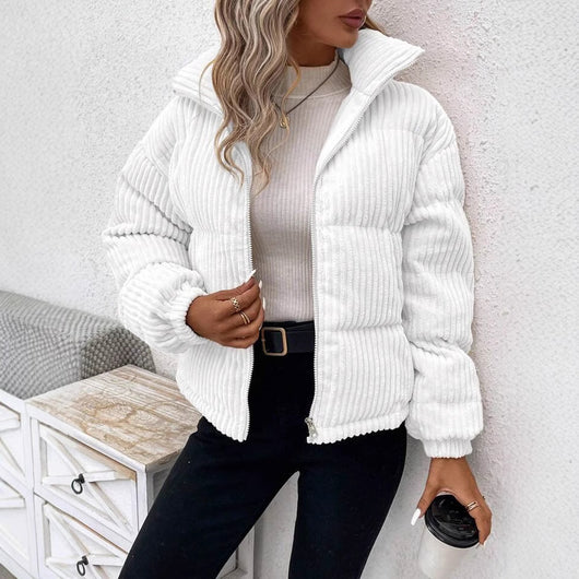 Abrigo de Pana Grueso Talla Grande para Mujer