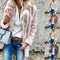 Abrigo Esponjoso de Solapa para Mujer - Manga Larga Otoño Invierno