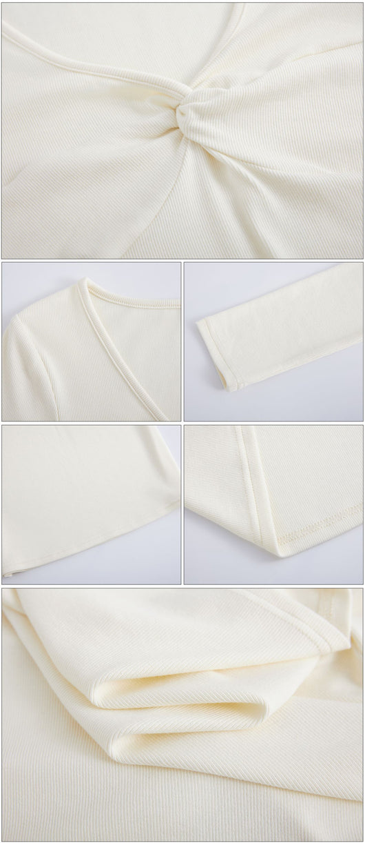 Blusa Elegante Escote Profundo con Nudo y Manga Larga - Image 14