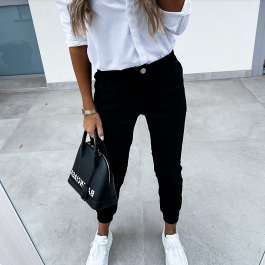 Pantalones Capri Ajustados con Bolsillos - Estilo Casual Otoño Mujer - Image 4