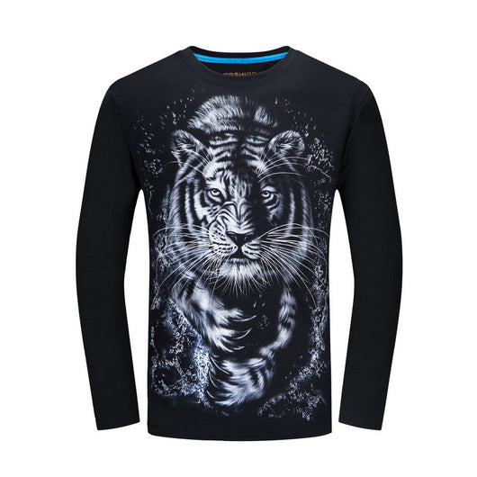 Playera de Manga Larga Estampado Tigre Blanco - Image 3