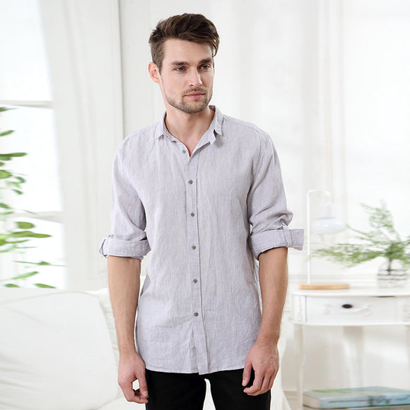 Camisa Manga Larga Cuello Cuadrado para Hombre