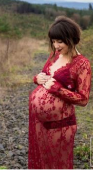 Vestido de Encaje Sensual para Sesiones Fotográficas de Maternidad - Image 7