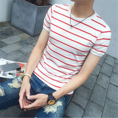 Playera de Rayas Japonesa para Hombre - Diseño Fresco de Verano - Image 8