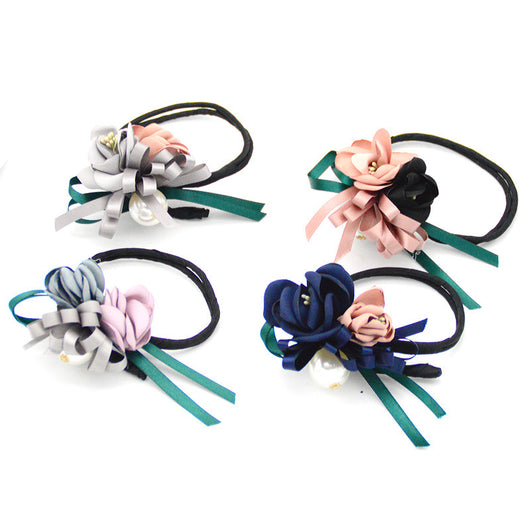 Pasador Coreano Semirrecogido con Perla y Flor - Accesorio para el Cabello - Image 4