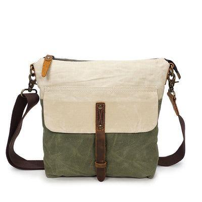 Bolsa de Lona Retro con Cuero - Maletín Impermeable Estilo Vintage para Hombre - Image 6