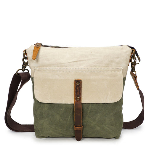 Bolsa de Lona Retro con Cuero - Maletín Impermeable Estilo Vintage para Hombre - Image 6