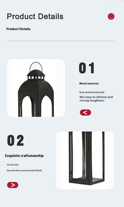 Linterna Portátil de Vidrio y Hierro para Exterior - Farol Resistente al Viento - Image 8
