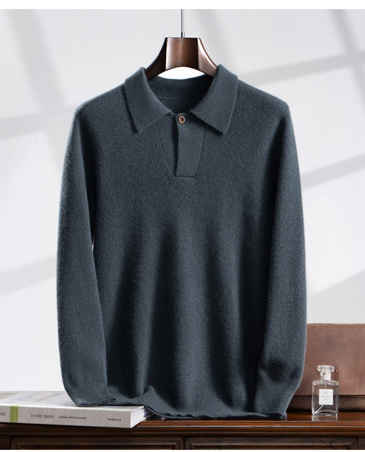 Suéter Tejido Suelto con Solapa para Hombre - Estilo Casual Moderno - Image 16