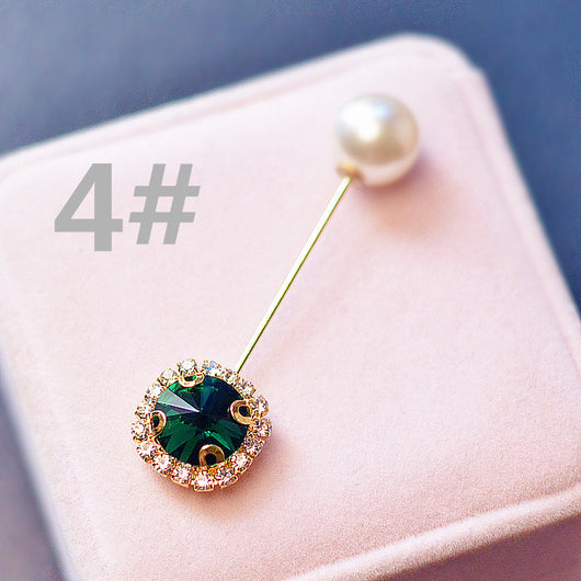 Broche Cristal Perla con Palabra - Pasador Elegante para Bufanda - Image 9