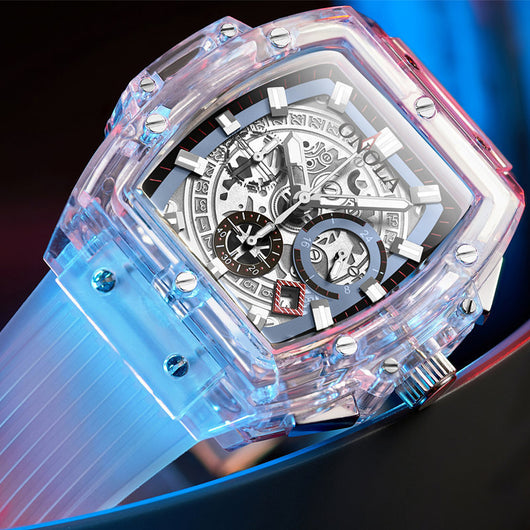 Reloj Luminiscente para Hombre con Caja Transparente - Image 4