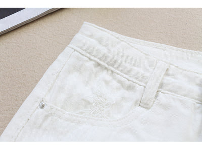 Falda Vaquera Blanca Rotos para Mujer - Primavera y Verano - Image 13
