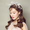 Tiara Floral Novia con Alas Hada y Aretes - Juego Completo de Accesorios