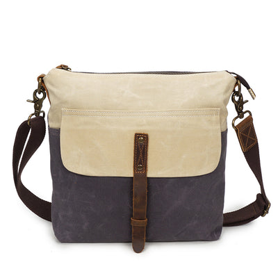 Bolsa de Lona Retro con Cuero - Maletín Impermeable Estilo Vintage para Hombre - Image 5