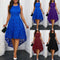 Vestido de Encaje Escote Redondo sin Mangas Falda Asimétrica