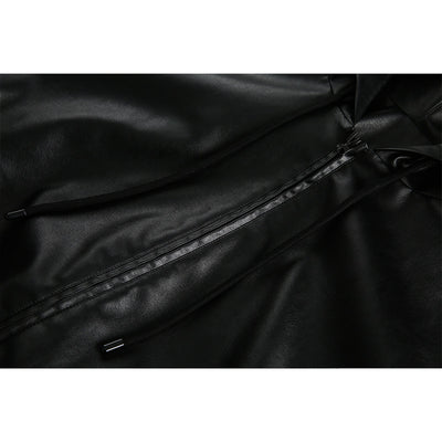Chaqueta de Cuero Retro Americana con Capucha para Hombre - Image 15