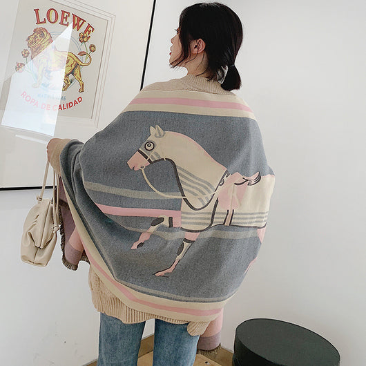 Bufanda de Cachemira Jacquard Reversible para Mujer - Image 15
