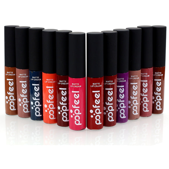 Brillo Labial Mate Líquido de Larga Duración - Tonos Nude y Naranja