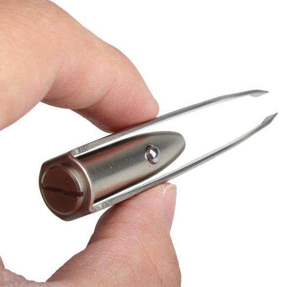 Pinza Depilatoria LED con Luz para Cejas y Pestañas - Acero Inoxidable YF2021 - Image 4