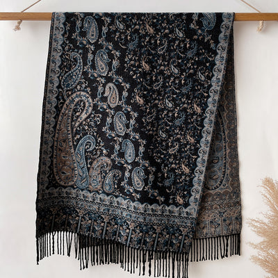 Pañuelo Étnico Retro con Estampado Jacquard y Motivos Paisley - Image 6