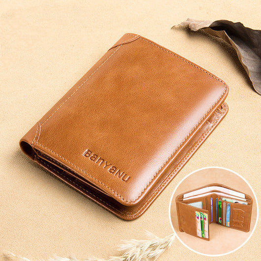 Billetera Vertical Tri-fold de Cuero Mate para Hombre - Image 15
