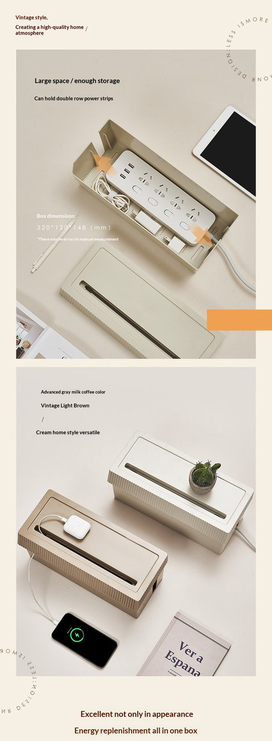 Organizador de Cables y Regleta de Enchufes con Caja de Almacenamiento - Image 12