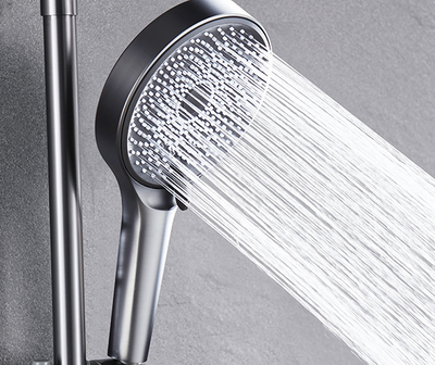 Conjunto de Ducha Gris Acero con Botones de Cuatro Velocidades - Image 12