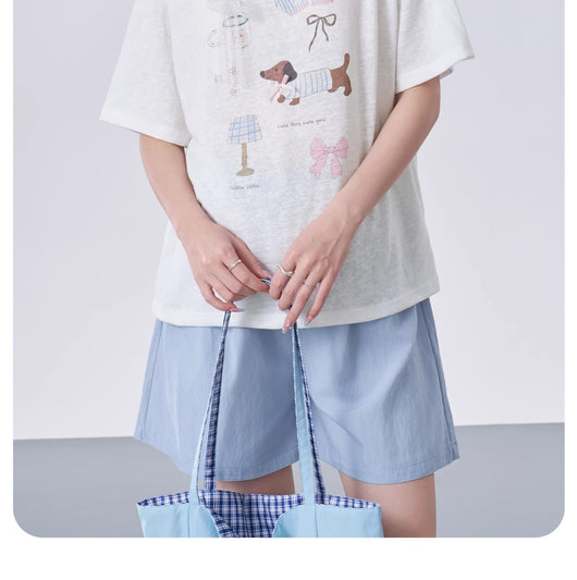 Camiseta Suelta con Estampado de Lazos de Algodón Puro - Image 7