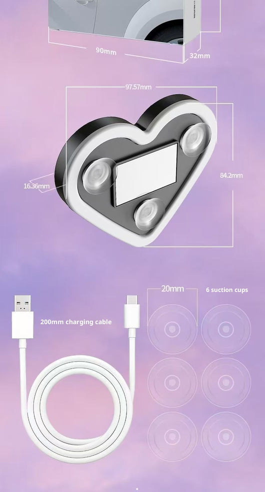 Luz LED Solar Inalámbrica para Ventanilla de Auto con Diseño de Corazón - Image 10