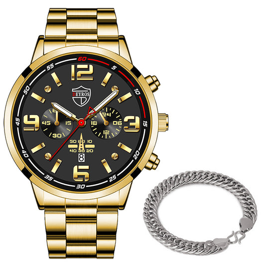 Reloj de Cuarzo para Hombre con Banda de Acero y Calendario Luminoso - Image 16