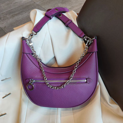 Bolso de Hombro para Mujer en Cuero Genuino con Cadena Dorada - Image 8