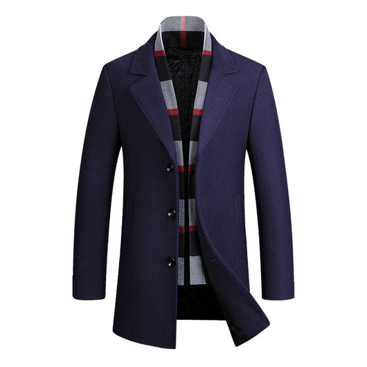 Blazer Casual para Hombre con Solapa y Bufanda de Lana - Image 7