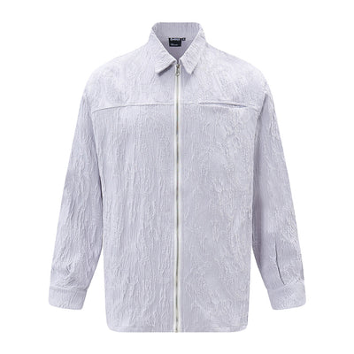 Camisa de Manga Larga con Textura Plisada