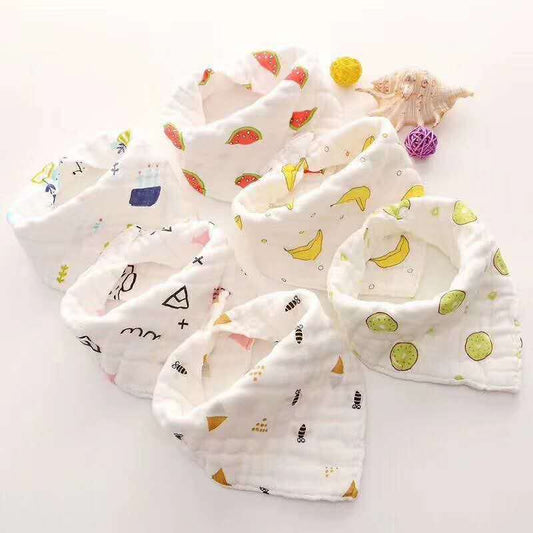 Pañuelo Triangular para Bebé de Seersucker Multicapa de Alta Densidad
