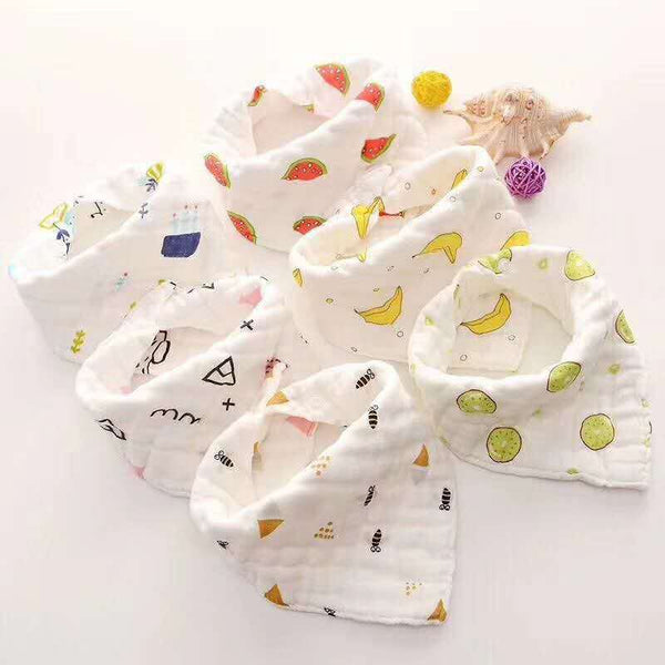 Pañuelo Triangular para Bebé de Seersucker Multicapa de Alta Densidad