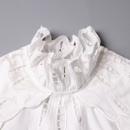 Camisa con Cuello de Pie y Detalles Recortados - Image 2