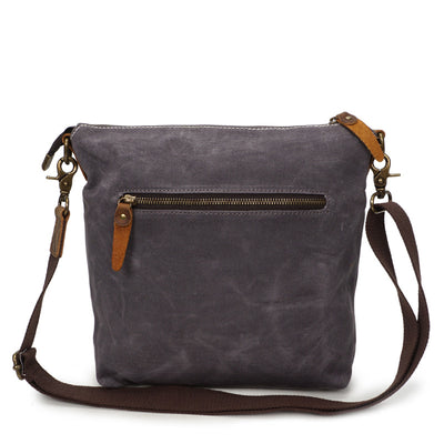 Bolsa de Lona Retro con Cuero - Maletín Impermeable Estilo Vintage para Hombre - Image 2