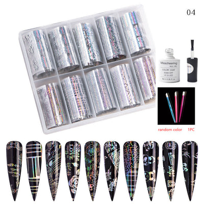 Set de 12 Láminas Decorativas para Uñas - Transferencias Nail Art - Image 45