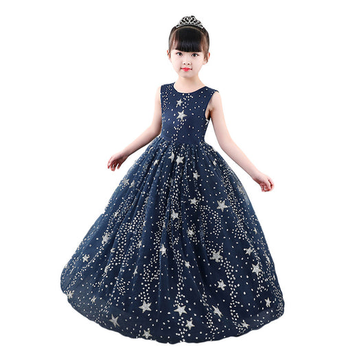Vestido Princesa Azul Estrellado para Niña - Image 3