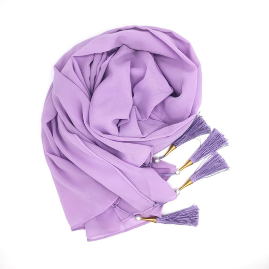 Hijab Elegante con Borlas en las Cuatro Esquinas - Image 26