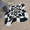 Retro Checkerboard Non-Slip Mat Black and White