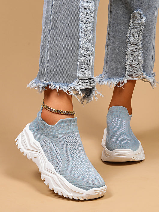 Zapatos Deportivos Deslizables con Calcetín Tejido Transpirable para Mujer - Image 8